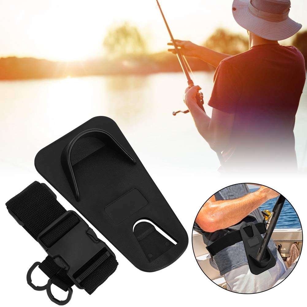 Fishing Rod Holder Waist Belt, Black Professional Lightweight Adjustable Fishing Rod Holder Waist Belt Strap Tackle Tool Accessory(Black) Fishing Fighting Belt fighting fishing belt fighting fishing 6