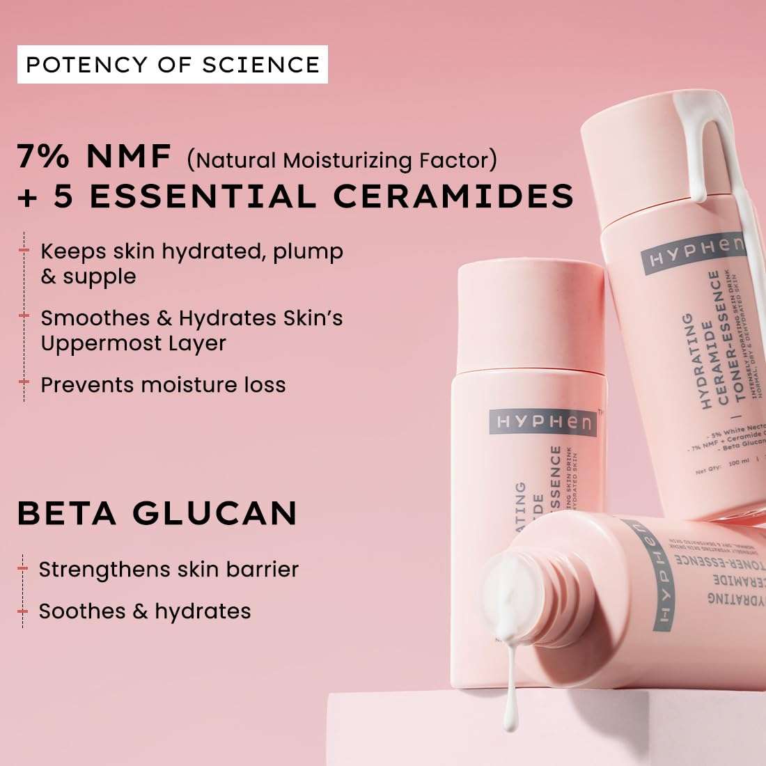 Hyphen 7% Ceramides-NMF Milky Face Toner Essence | 5% Glass Skin Blend of Rice Water, Oatmeal & Snow Mushroom Extracts |Hydrates & Nourishes| Alcohol Free Toner| For All Skin Types - 100ml 6