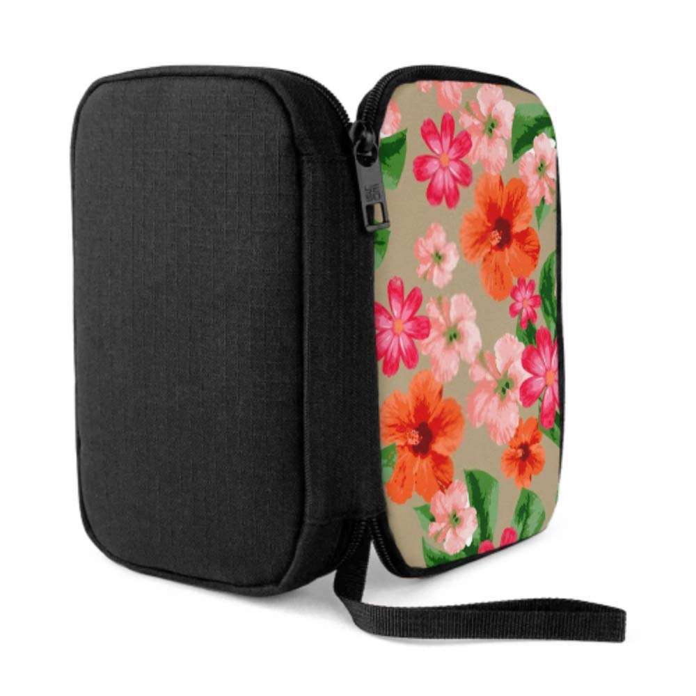 Electronics Accessories Organizer Bag Beach Cheerful Pattern Wallpaper Tropical Leaves Electronics Organizer Electronic Organizer Bag Storage Bag of Cases for Cable, Charger, Phone, USB, Sd Card 3