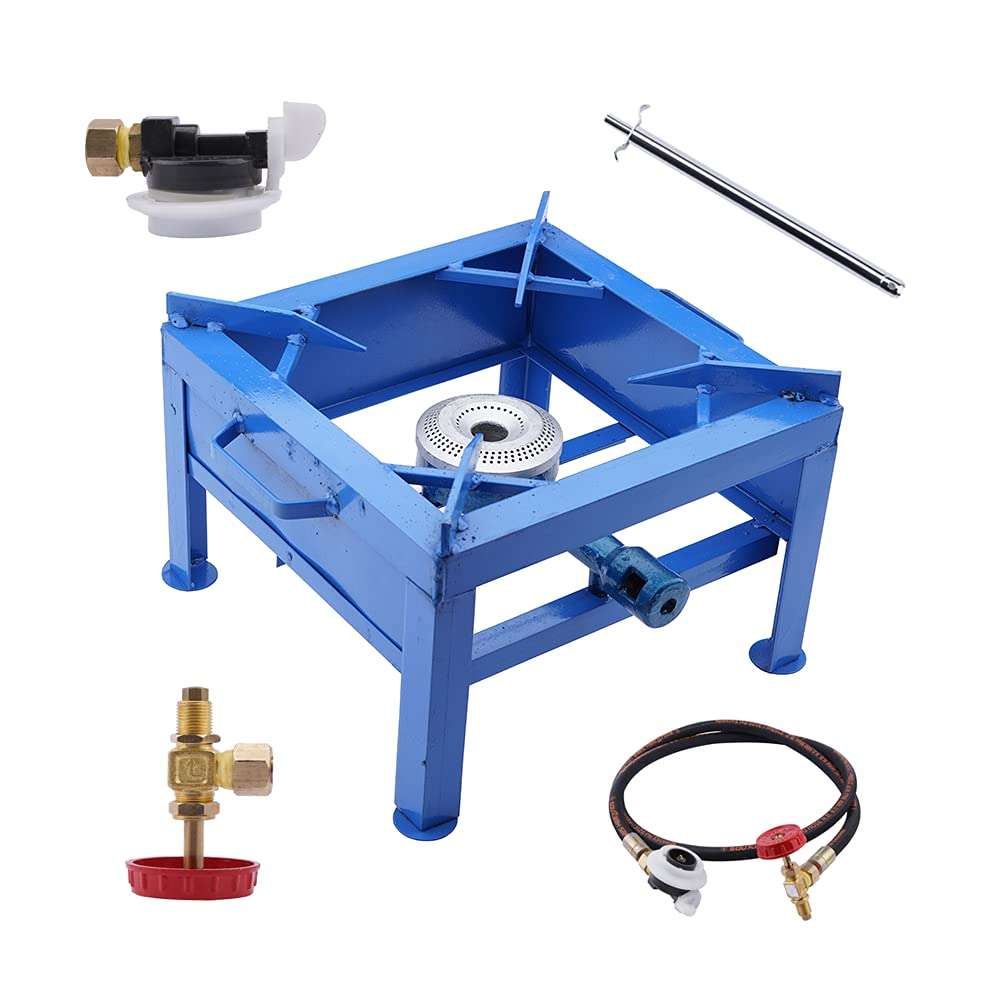 Primelife Single Burner Gas/Chulha Stove Gas for Cooking Indoor & Outdoor 10 Inch Square Blue Stave Gas Bhatti - Blue (MS 10) New 02
