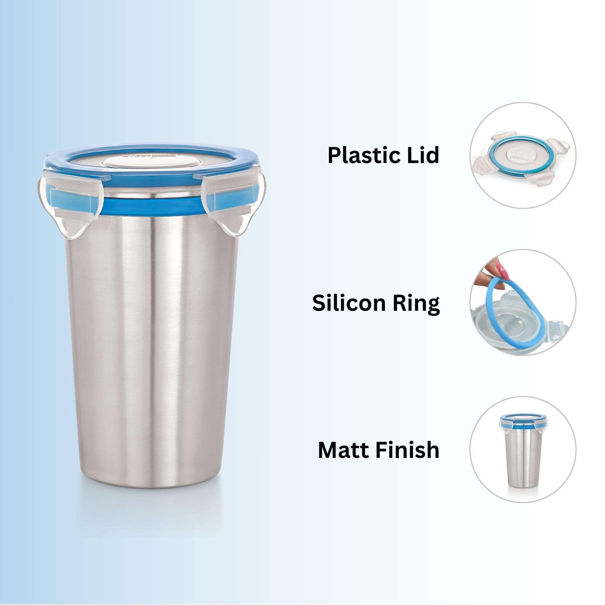 STEELLOCK Stainless Steel Tumbler with Lid, 325ML, BPA Free Water Tumbler, Leak Proof, Office Tumbler, Rust-Free, Easy Grip, Easy to Carry, Travel Bottle 5