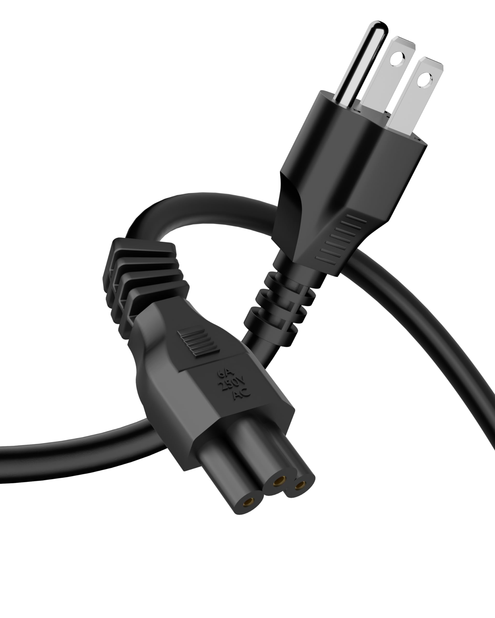 FEDUS 1.8 Meter Type B USA/Canada/Japan/America Universal Computer Monitor Power Cord, type B to C5 Power Cable for Monitor, PC, Laptop, Printer, Scanner, 10Amps 18 AWG GA NEMA 5-15P to IEC5 1