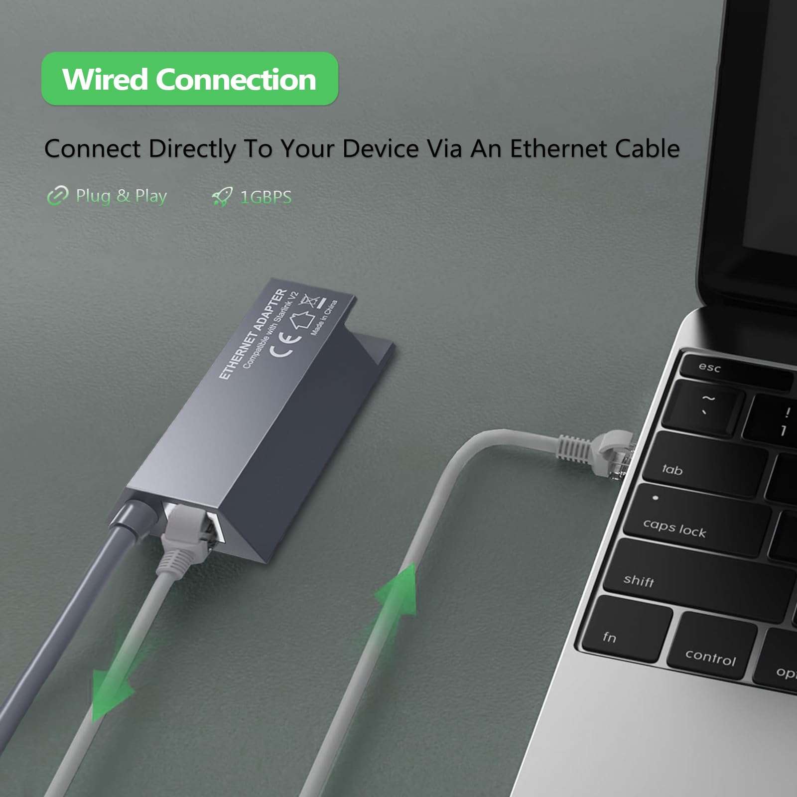 Starlink Ethernet Adapter for Starlink Gen 2 Standard Actuated, Starlink Ethernet Adapter Gen 2, Up to 1 Gbps, Gigabit RJ45 Interface Wired Extenders 6