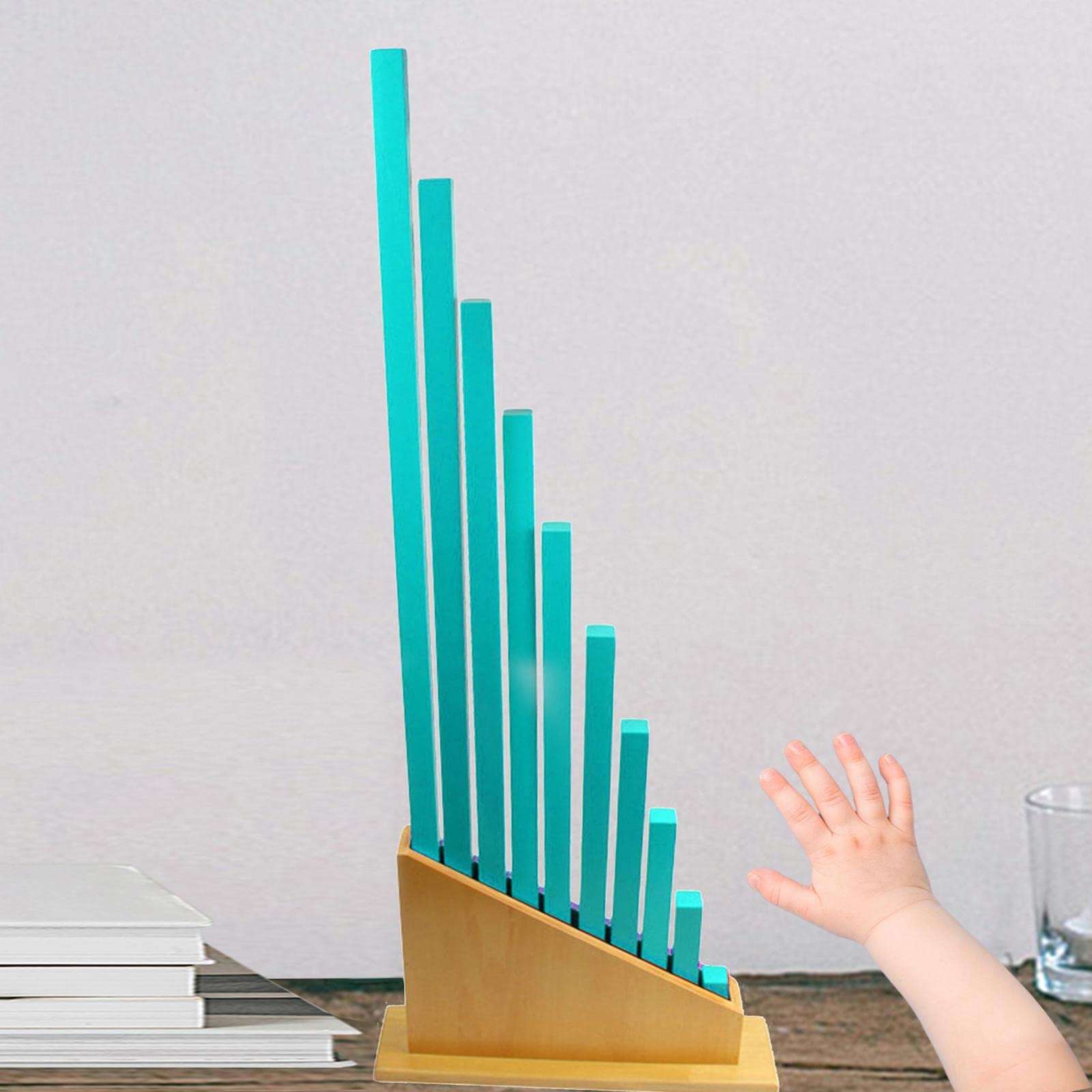 Colaxi Wooden Montessori Rods Stand Mathematics Tools Learning Bars Educational Toys Sensorial Materials Red Blue Long Sticks Base for Homeschool 4