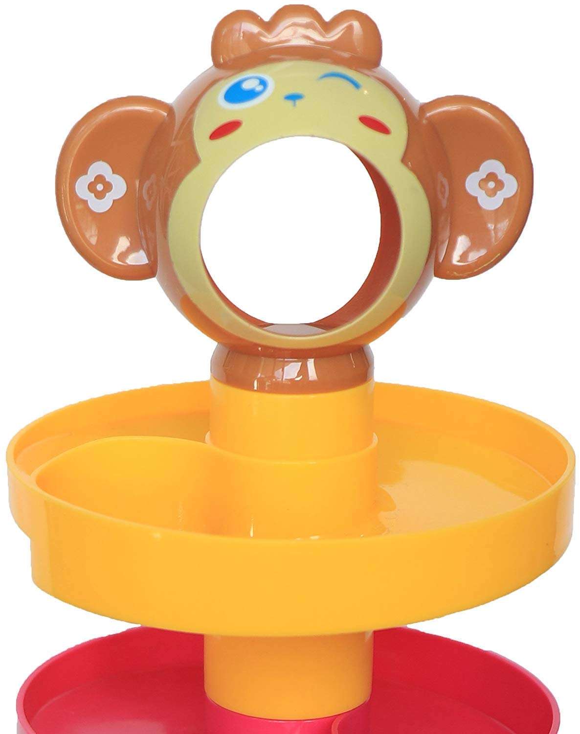 BLISSBORN Monkey Ball Drop Toy for Babies and Toddlers | New 5 Layer Tower Run with Swirling Ramps and 3 Puzzle Rattle Balls | Best Educational Development Toy Set for Kids 3