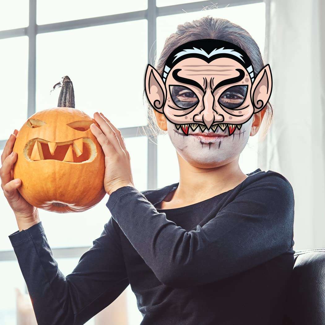 Festiko® Halloween Theme Eye Masks (42 Pcs), Halloween Theme Party Supplies, Return Gifts for Kids, Halloween Theme Party Items,Dracula Eye Masks for Kids 5