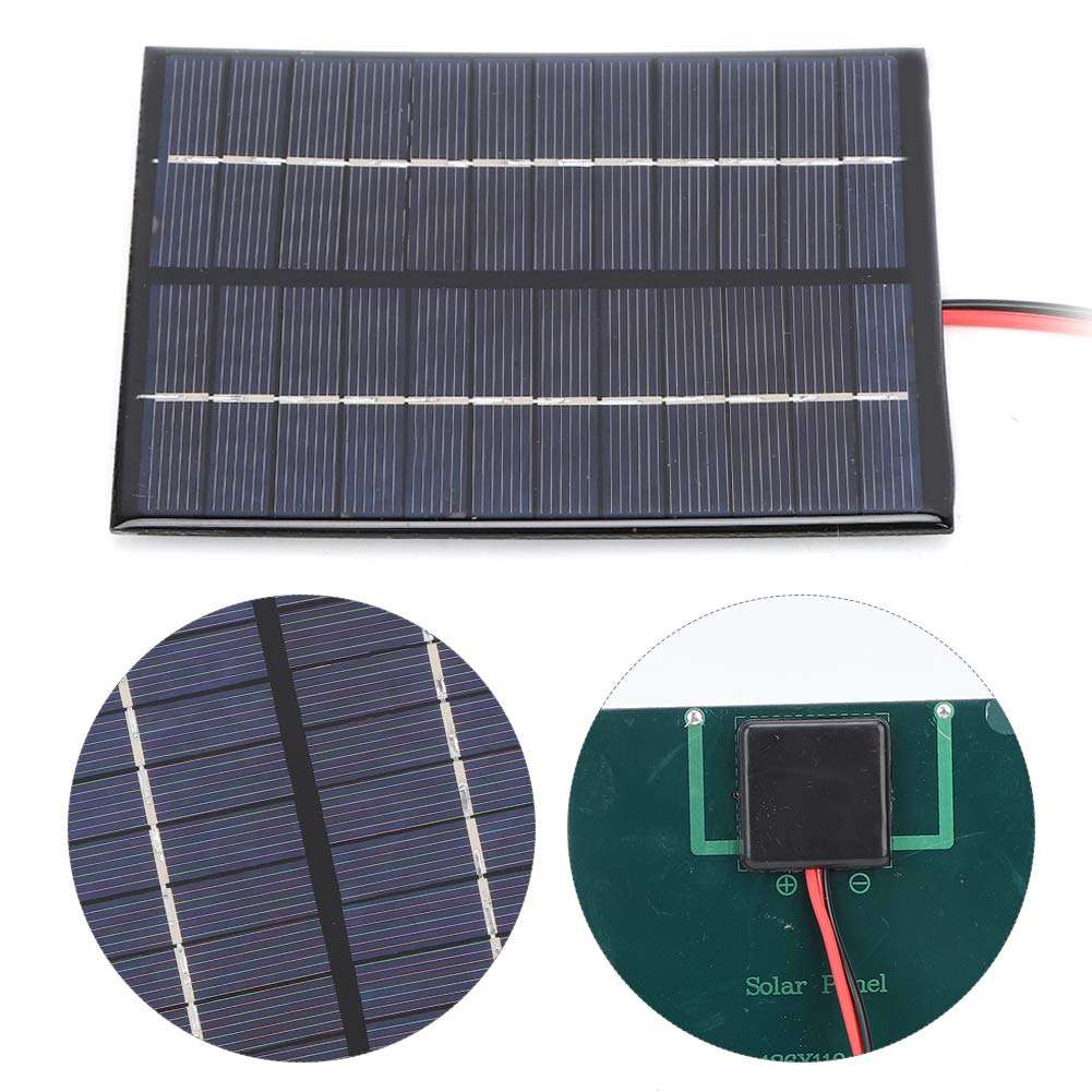 Solar Panel 2W 12V Polycrystalline Silicon DIY Portable High Efficiency Solar Module with Clip for Outdoor Emergency Charging 5