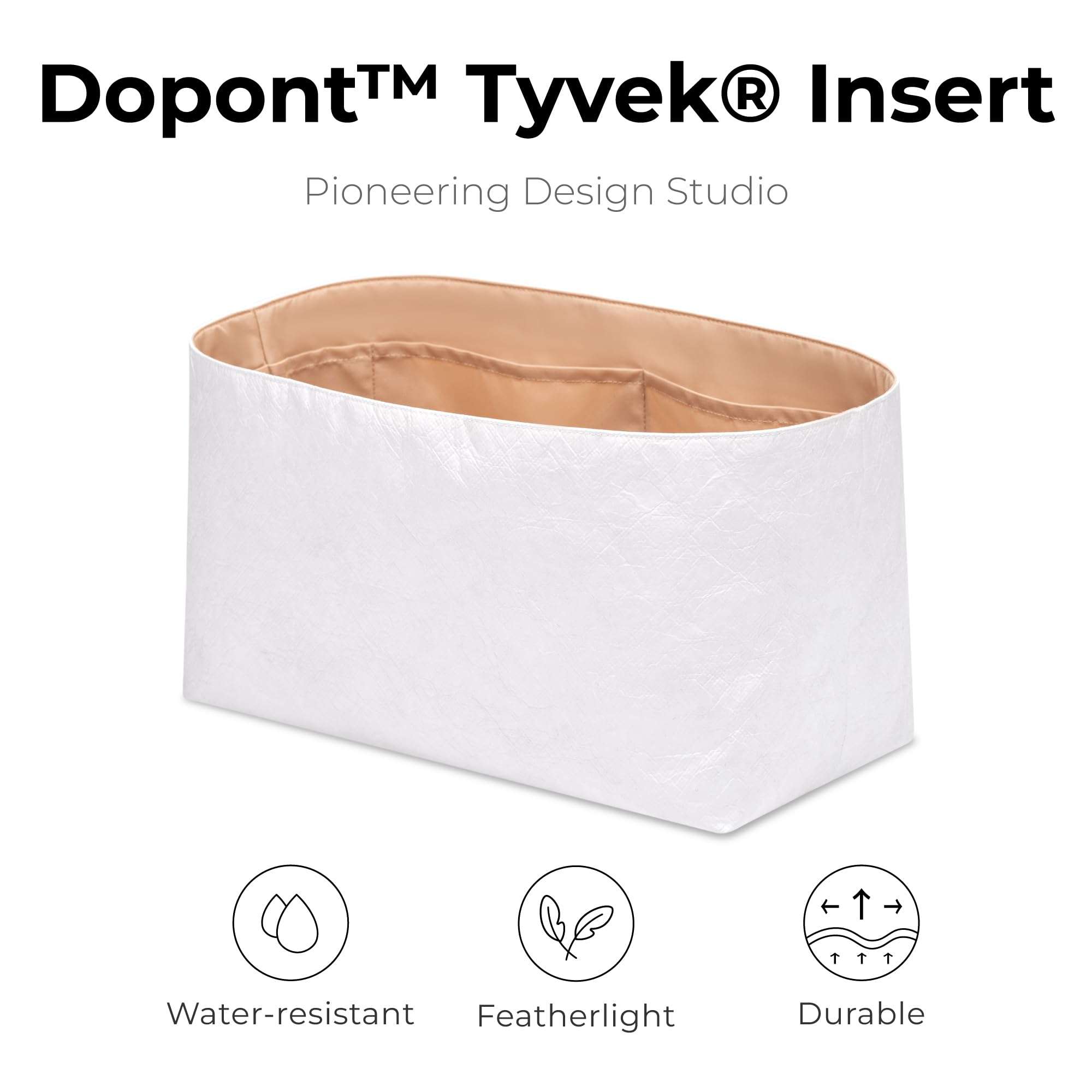 FANJI Project Tote Bag Organizer Insert for LV Neverfull S handbag, Custom Fit Inside Premium Vanile Lightweight WaterResistant Purse Insert with Cup Holder Accessories 5