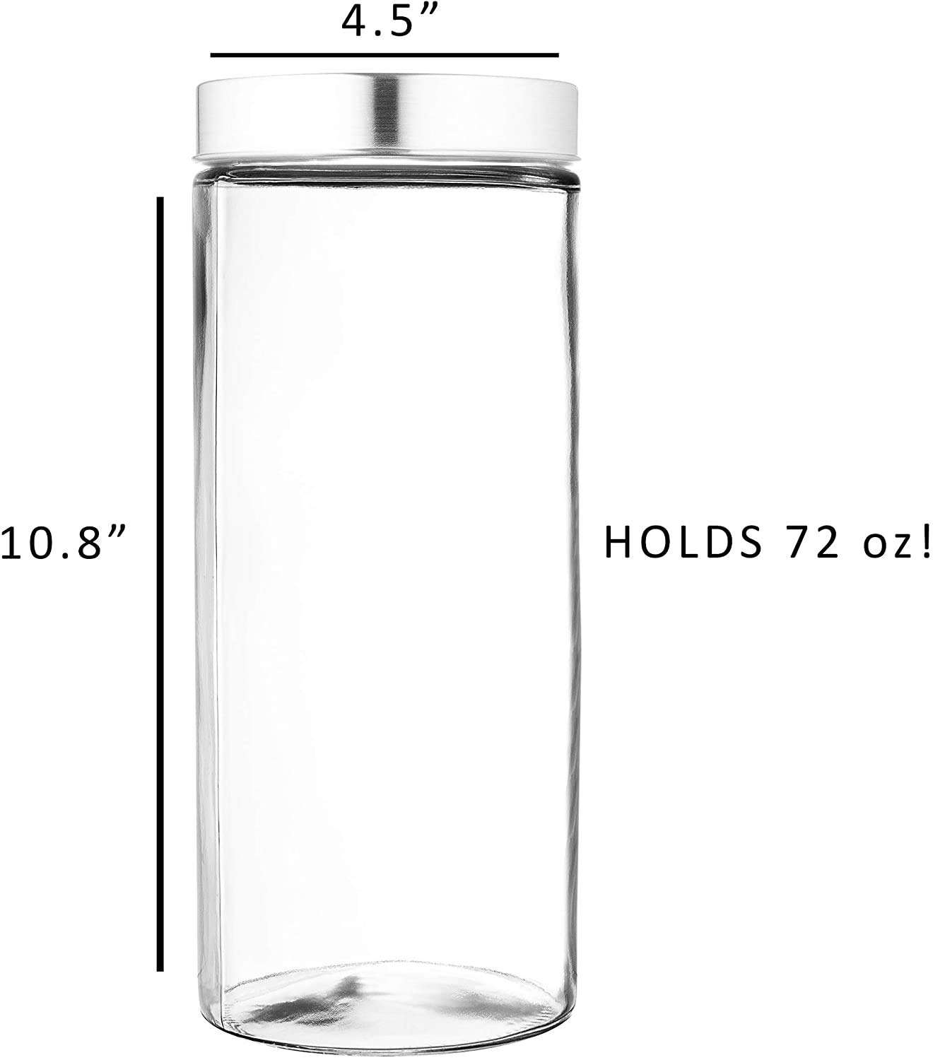 DCOR Shine 500 ml Glass Jars and containers with air Tight Metal lid for Kitchen Storage Jars,Spice Storage Jars and Silver lid Bamboo (2) 6