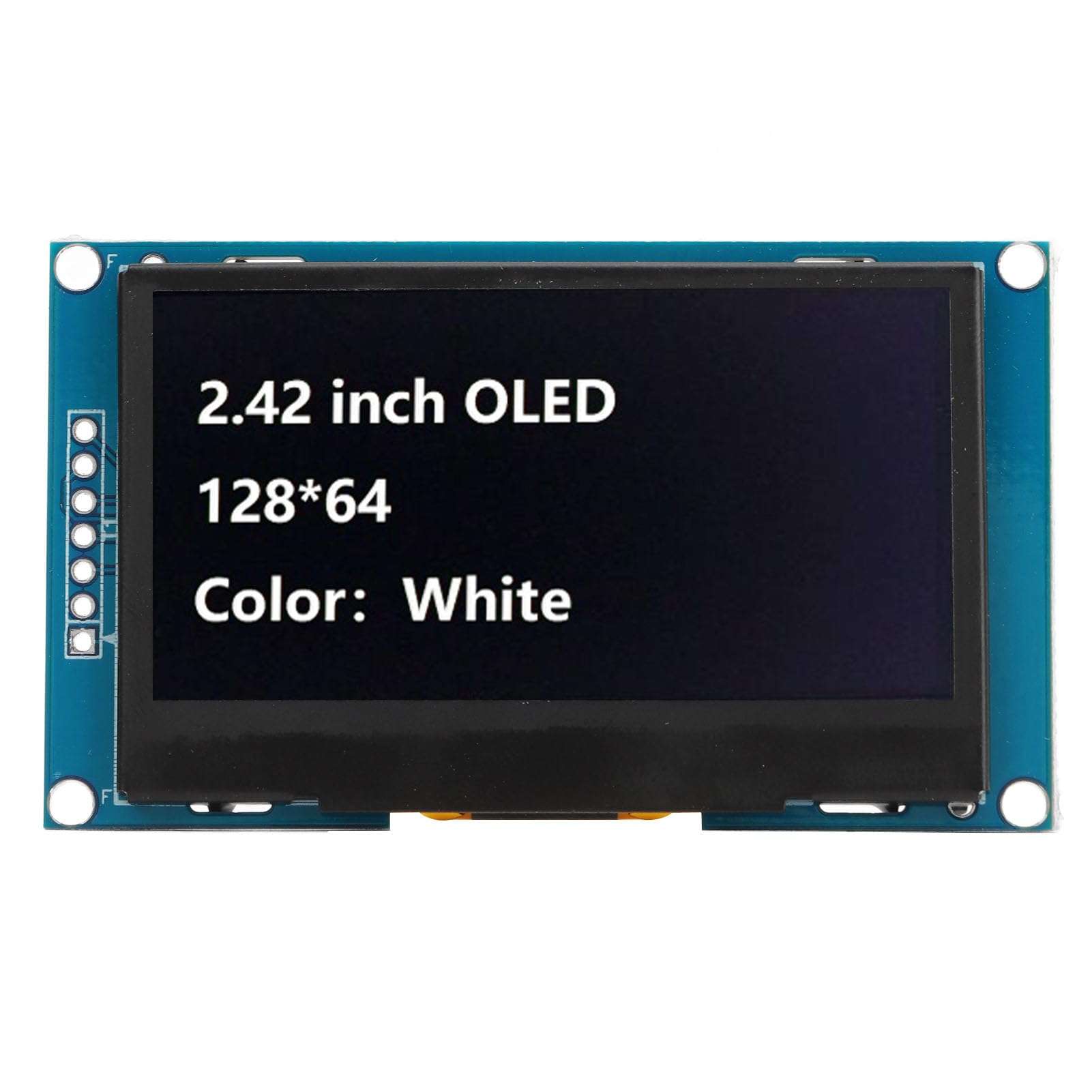 Display Module, Bright Organic Light Emitting Diode Module 2.42in SSD1309 Drive IC SPI Serial Port Wide Compatibility for ESP8266 (MRA091A White)