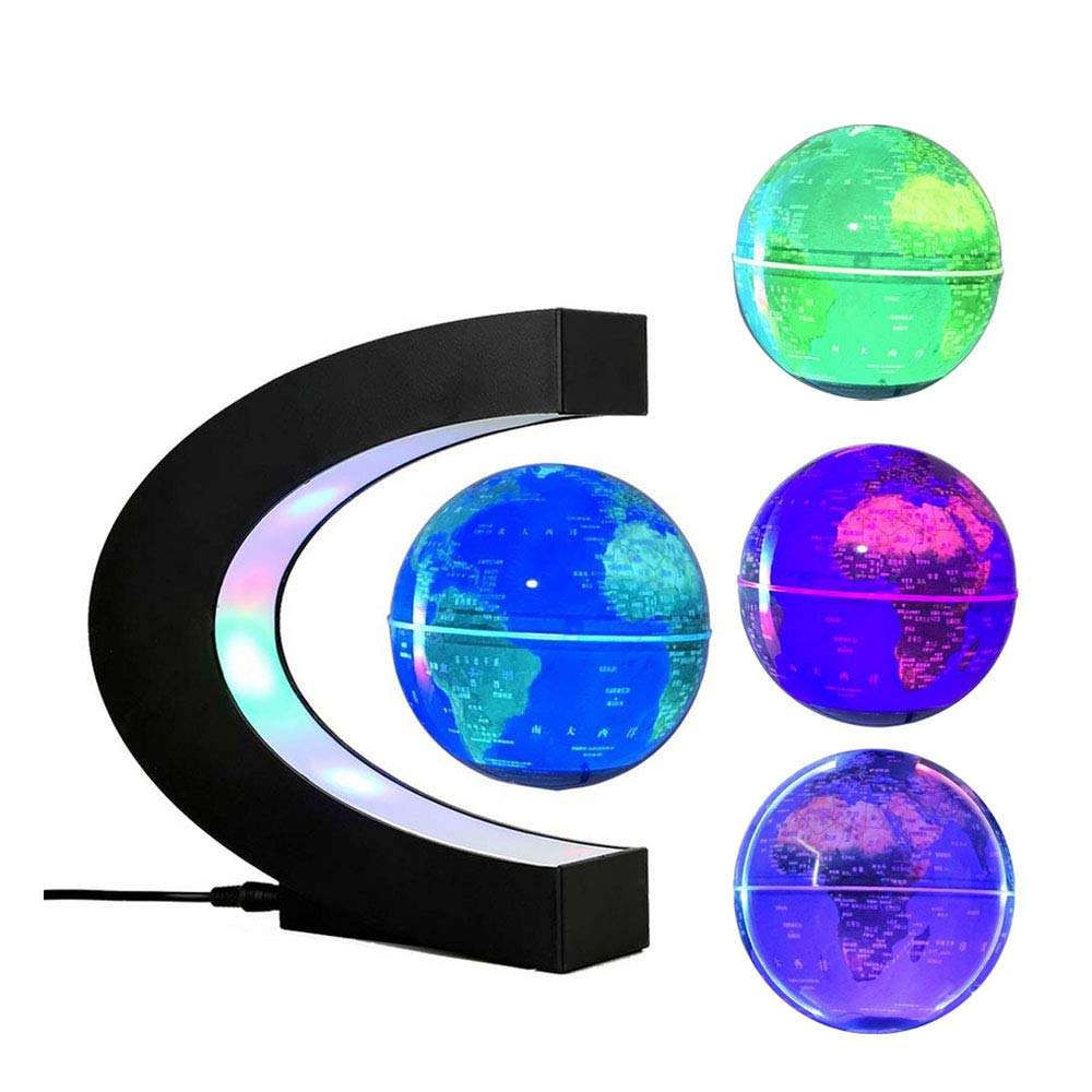Multi-Color Changing Floating Globe Levitating Globes Lamp Magnetic Levitation Floating World Map Electric Globes for Home/Office Desk Magnet World Globe Desktop Decoration 1