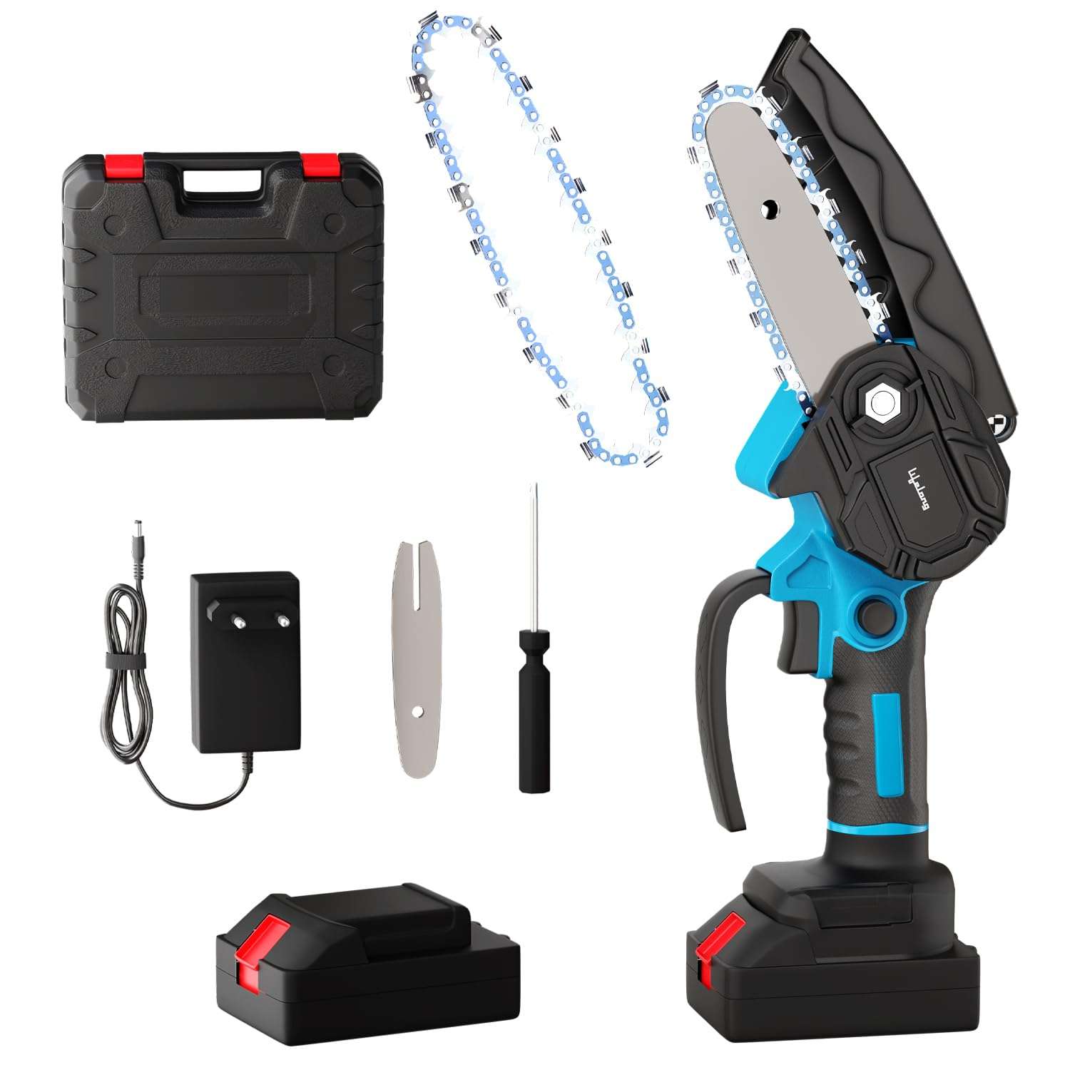 Lifelong Cordless Mini Chainsaw for wood cutting| 21V Battery |One Hand Lightweight| Battery Powered | Wood Cutting | Tree Trimming | Chainsaw Machine 1