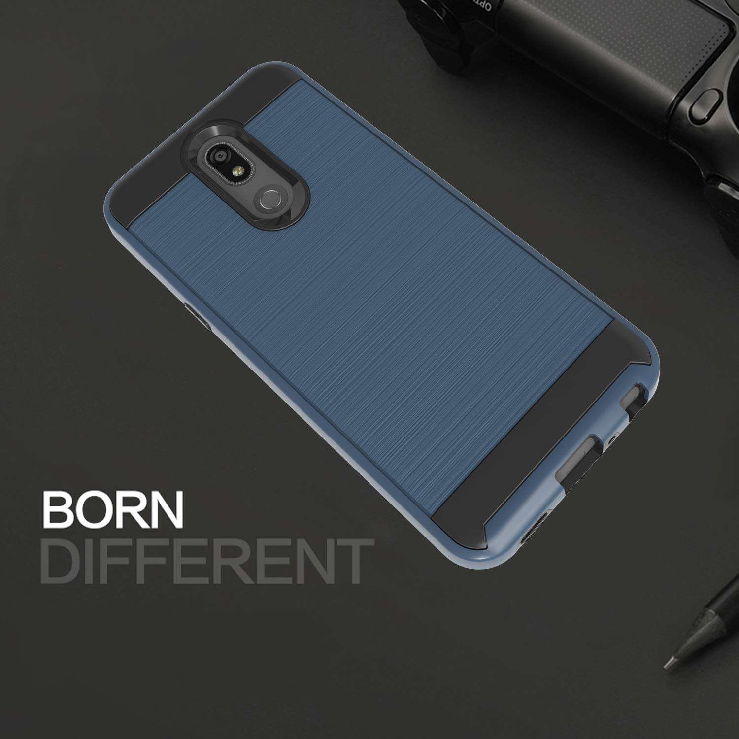 Wtiaw Compatible with LG K40 Case,LG K12 Plus Case,LG X4 2019 Case,LG Solo LTE/LMX420/Solo LTE L423DL/Solo/K12+/ LG Xpression Plus 2/Harmony 3 Cases,Brushed Metal Texture Case for LG K40-CL Metal Slate 5