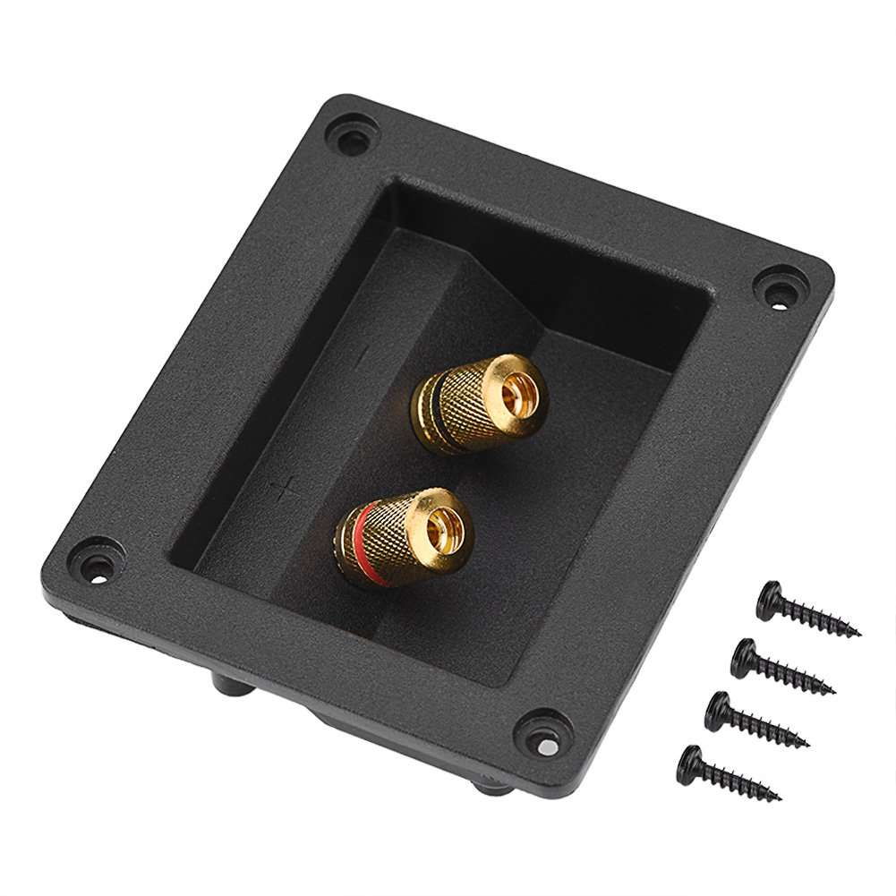Speaker Terminal Box, DIY 2-Way Speaker Binding Post Terminal Cable Connector Box Subwoofer Plug Acoustic Components 1