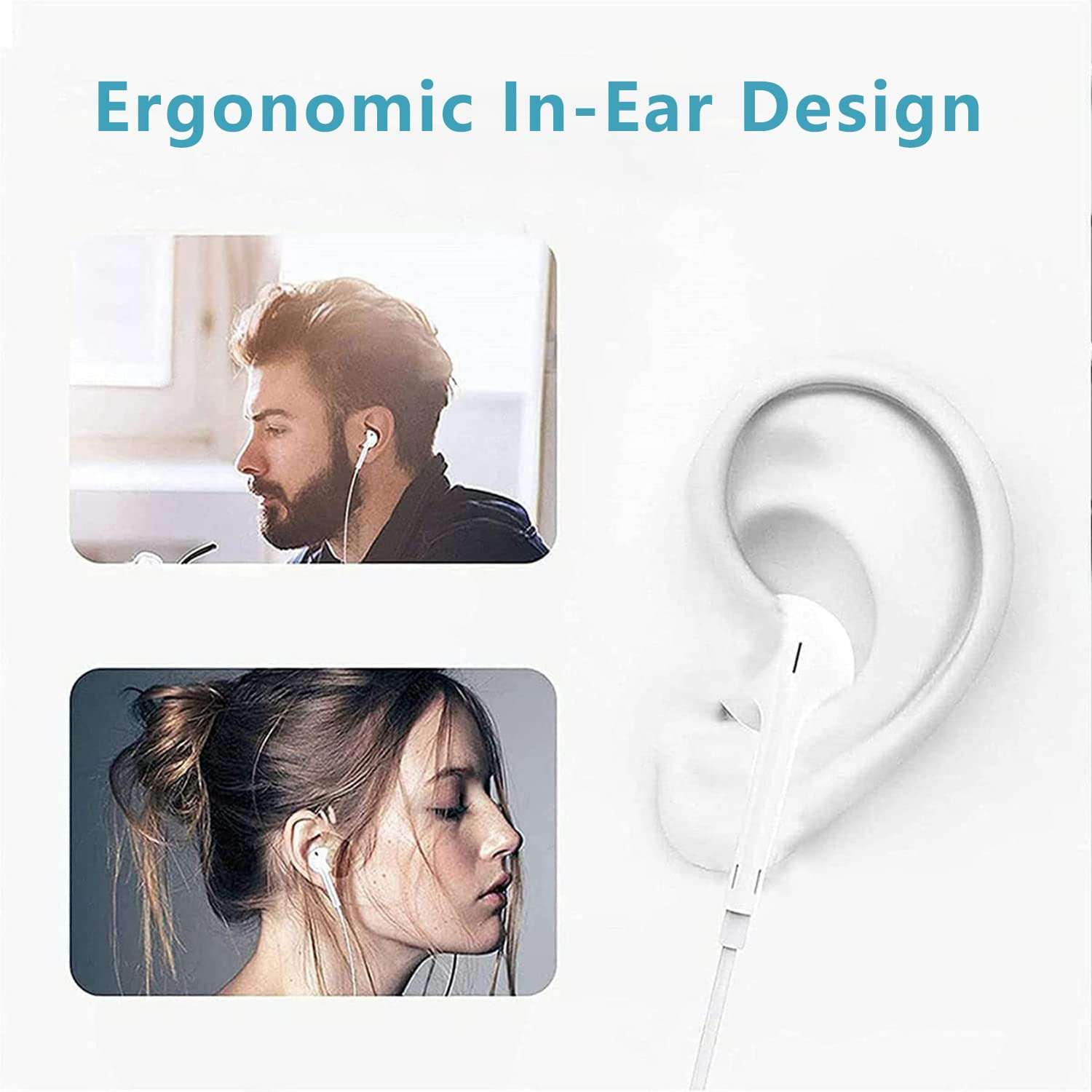 Apple Earbuds Headphones with Lightning Connector【Apple MFi Certified】 Wired in-Ear Stereo Lightning Earphones with Built-in Microphone&Volume Control Compatible with iPhone 14/13/12/11/XR/XS/8/7 6