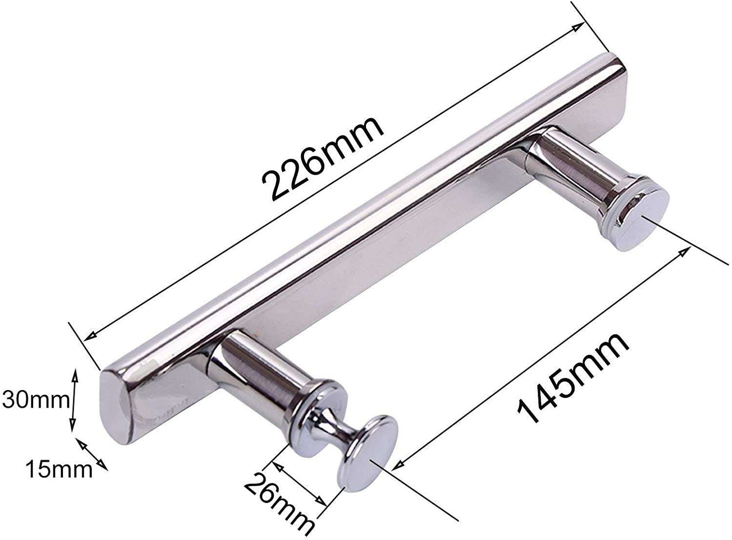Dpprdl Replacement Shower Door Handles for Bathroom Glass Door, 304 Stainless Steel Door Pull Push Handle Sets, Hole Cent 2