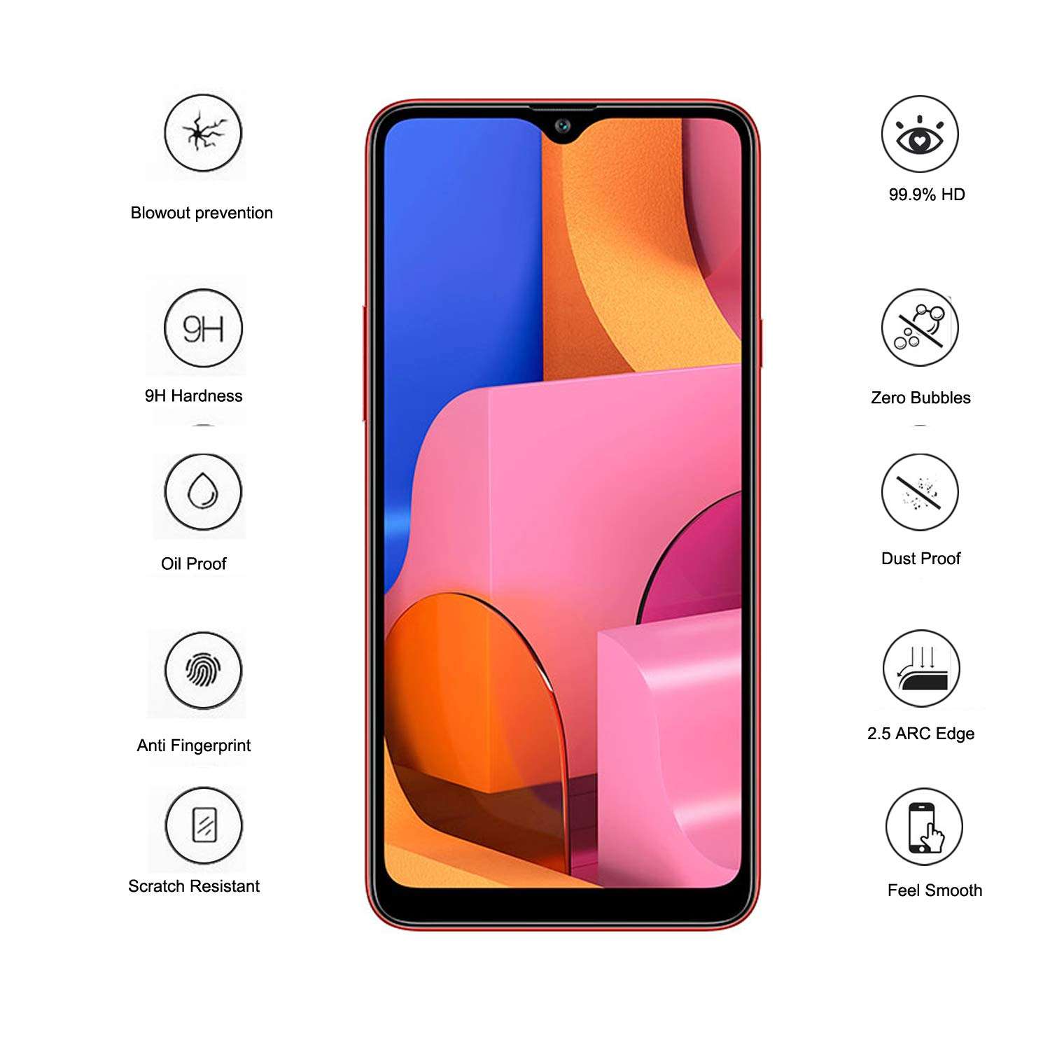 Avesfer for Samsung Galaxy A20S Case (Not Fit A20) with Screen Protector Tempered Glass Lightweight Shock Absorbing Resilient TPU Phone Cover [Scratch Resistant] Carbon Fiber (Navy) 3