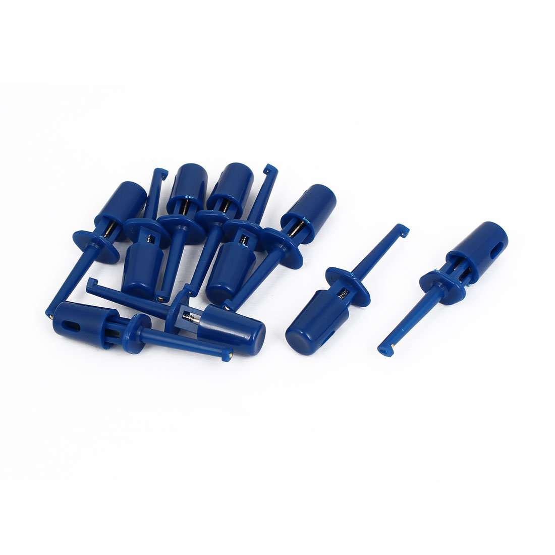 Aexit Electrical Meter Testers Multimeter Lead Wire Testing Hooks Clip Multi Testers Blue 10pcs 1