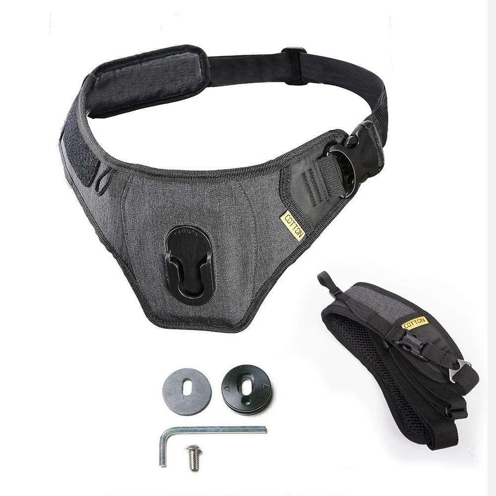 Cotton Carrier Slingbelt with Tether for One Camera. Camera Harness for Hiking and Traveling for Hands-Free Carrying 6