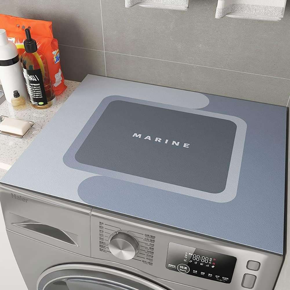 Clefairy Super Absorbent Washing Machine Covers Washable Coffee Machine Mat Dust-proof Pad for Refrigerator Kitchen Dishes Drying Mat-60*60CM 1