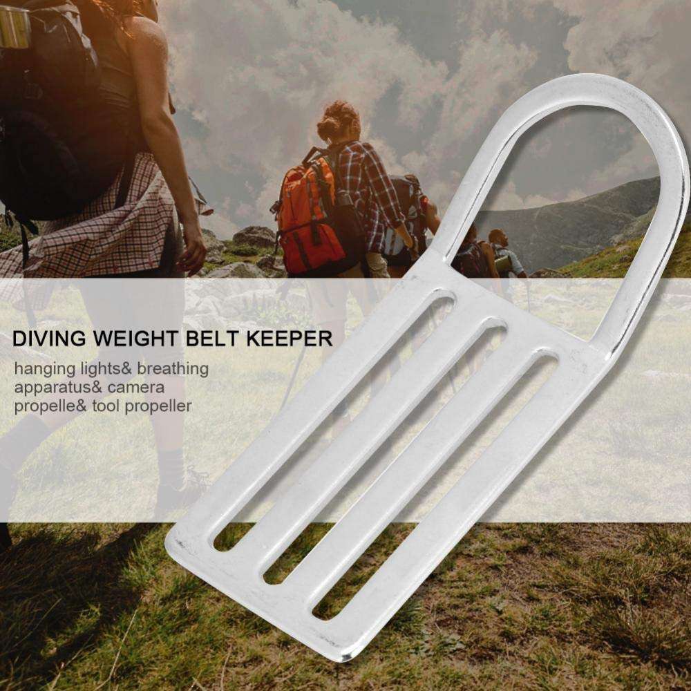 Demeras Diving D-Ring, Diving Weights Folding Pad Eye Stainless Steel Weight Belt Keeper Slider Stopper Holder for Scuba Diving 4