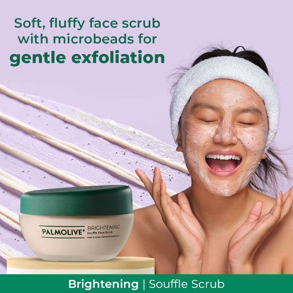 Palmolive Brightening Face Care Combo - Gel Face Wash and Souffle Face Scrub, with Kesar and Roman Chamomile Essential Oil, Suits All Skin Types, Combo Pack (100ml + 100ml) 5