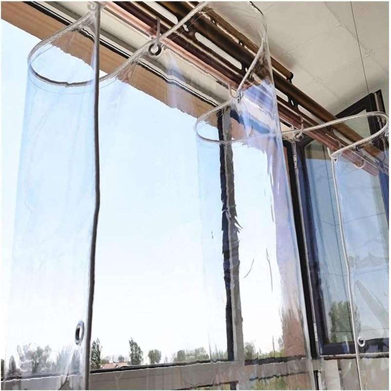 Blind Roll Waterproof Window Curtains Transparent Outdoor,Balcony Clear, 500 GSM Rain Sun Dust Privacy Cold Protections (5 x 8 FT) 6