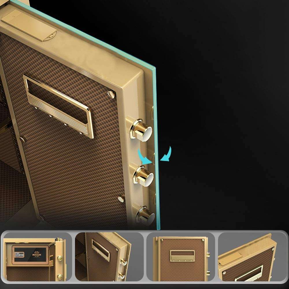 Ma DONG Safety cabinet, 35cm high and small household hidden upgrade anti-theft electronic password safe deposit box, suitable for: office/home/finance, 3 colors to choose from @ (Color : Brown) 4