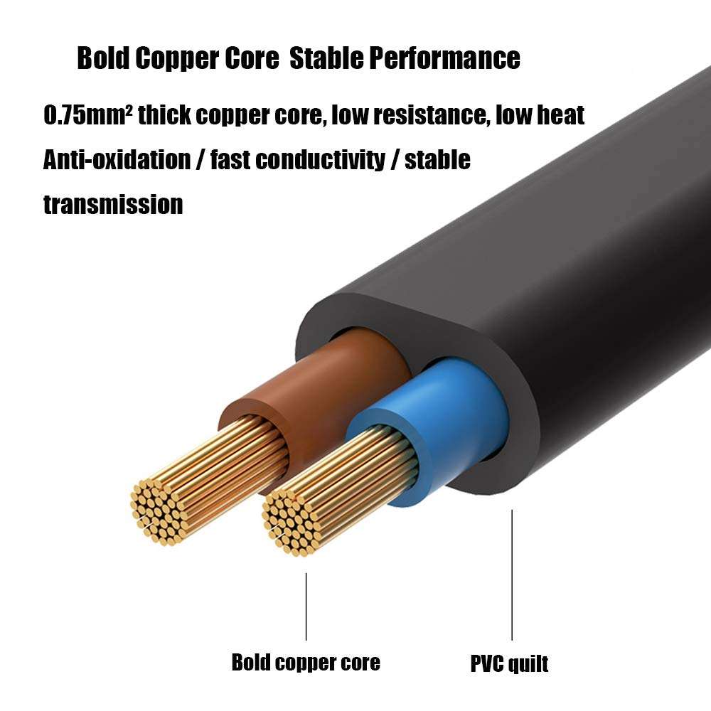 Vabogu 5FT 2 Prong AC Replacement Power Cord for PS4/PS3/ Slim Game Console Supply Cable, Most TV Power Cord Cable & Printer Power Cable, Black 3