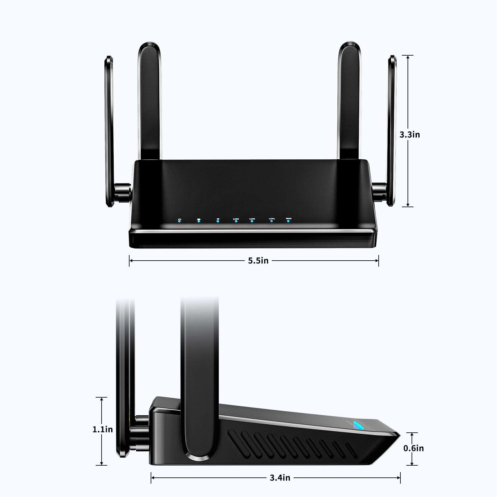 KKH 2.4ghz WiFi Router, Portable Travel Easy Setup Wireless Internet Network Pocket-Sized Long Range Wi-Fi Routers, High Speed up to 300mbps for Hotel Home Smart TV PC Computer Phone Gaming 6