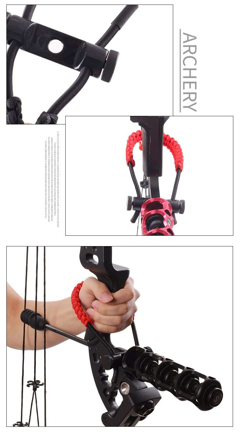 ZCZQC Bow Wrist Sling Archery Wrist Rope Black Archery Adjustable Compound Wrist Rope Bow Sling Strap 4