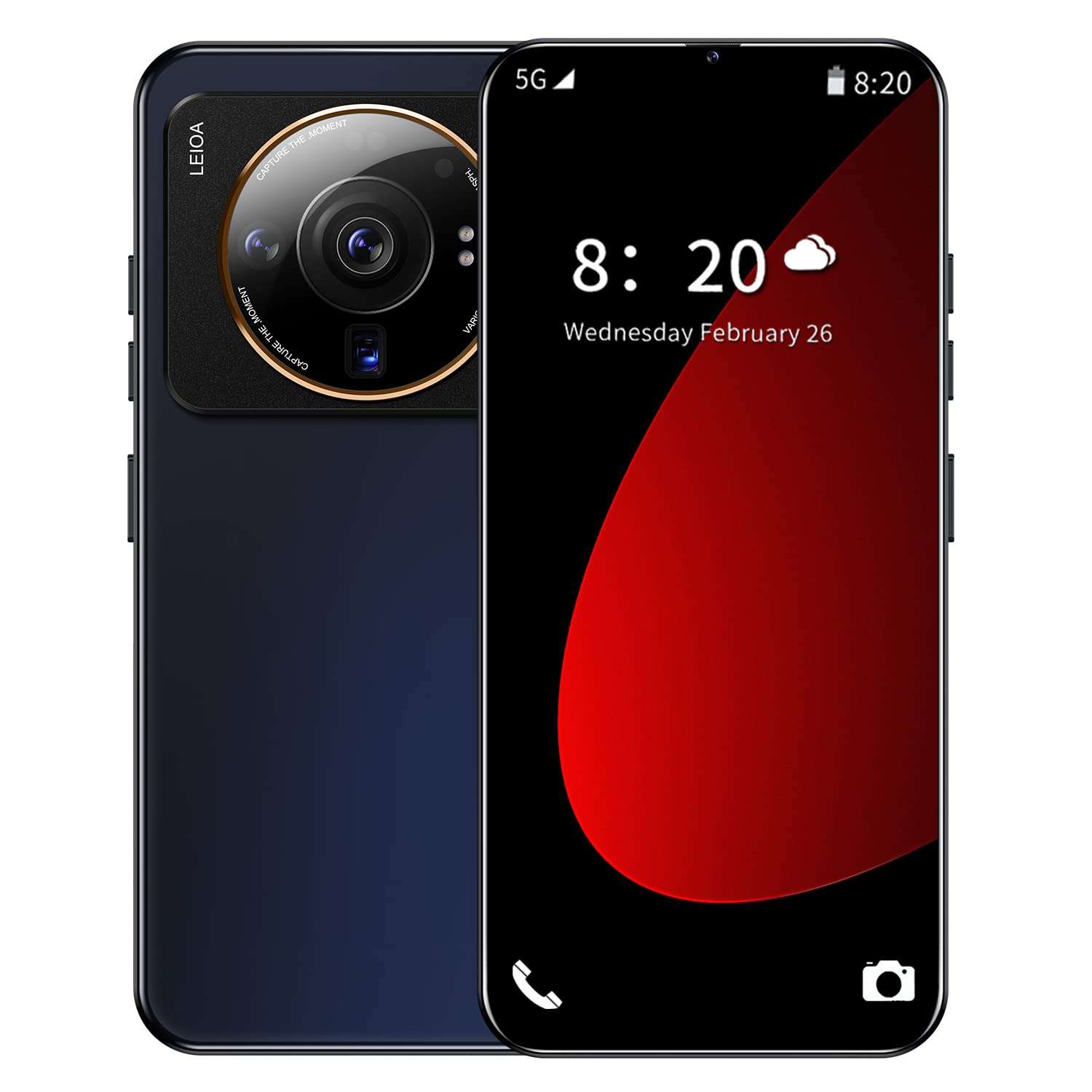 M12 Ultra 5G Cell Phone, Unlocked Android Smartphone, 3GB+64GB, 6.53'' LCD Display Screen, 5MP+8MP Camera, 4000mAh Long Long Battery, Dual Sim Card (Black)