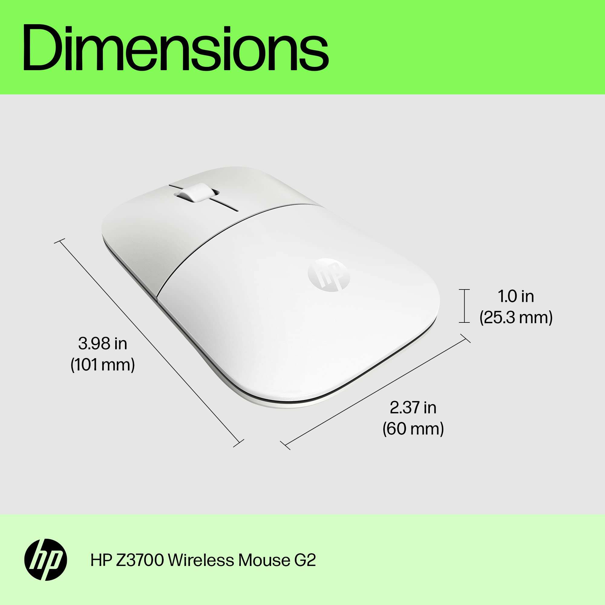 HP Z3700 2.4 GHz USB Slim Wireless Mouse 1200 DPI 3 Buttons Optical Sensor Up to 16 months Battery Life for Windows, MacOS, Chrome OS PC, Laptop, Notebook, Chromebook, Blue 4