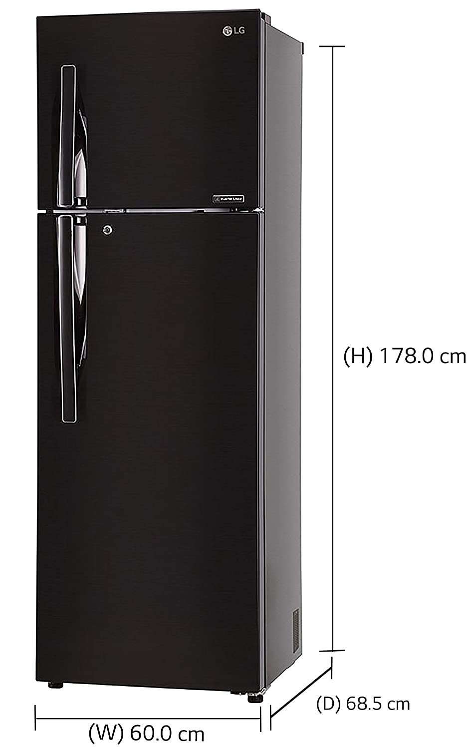 LG 335 L 3 Star with Inverter Double Door Refrigerator (GL-T372JES3, Black, Ebony Sheen, 2022 Model) 2