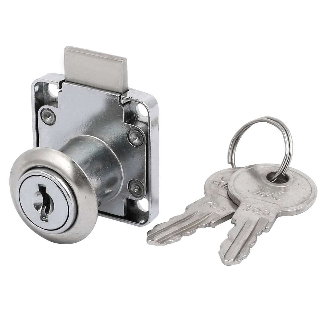 Generic Cabinet Glovebox Drawer Cupboard Metal Cam Lock Locker Silver Tone 1