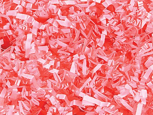 Crinkle Paper Shred for Packaging Gift Box/Basket Filler 2-Ounce Bag (Pink)