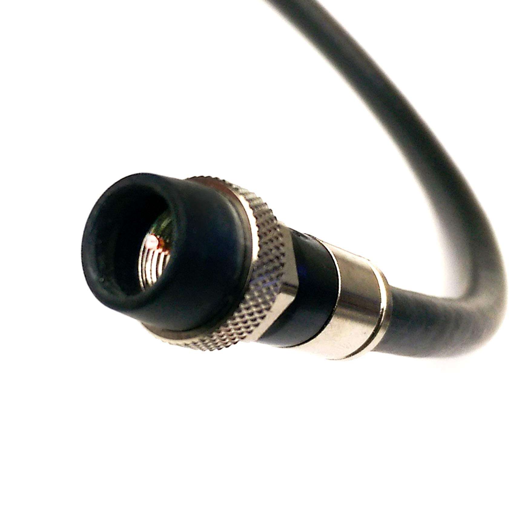 RG6 Coaxial Cable 200ft (Black) - Weather Boot - UL ETL CMR CATV Fire Retardant Satellite Audio Video HD Cable AQUASEAL Compression F-Connectors - Made in USA by PHAT SATELLITE INTL