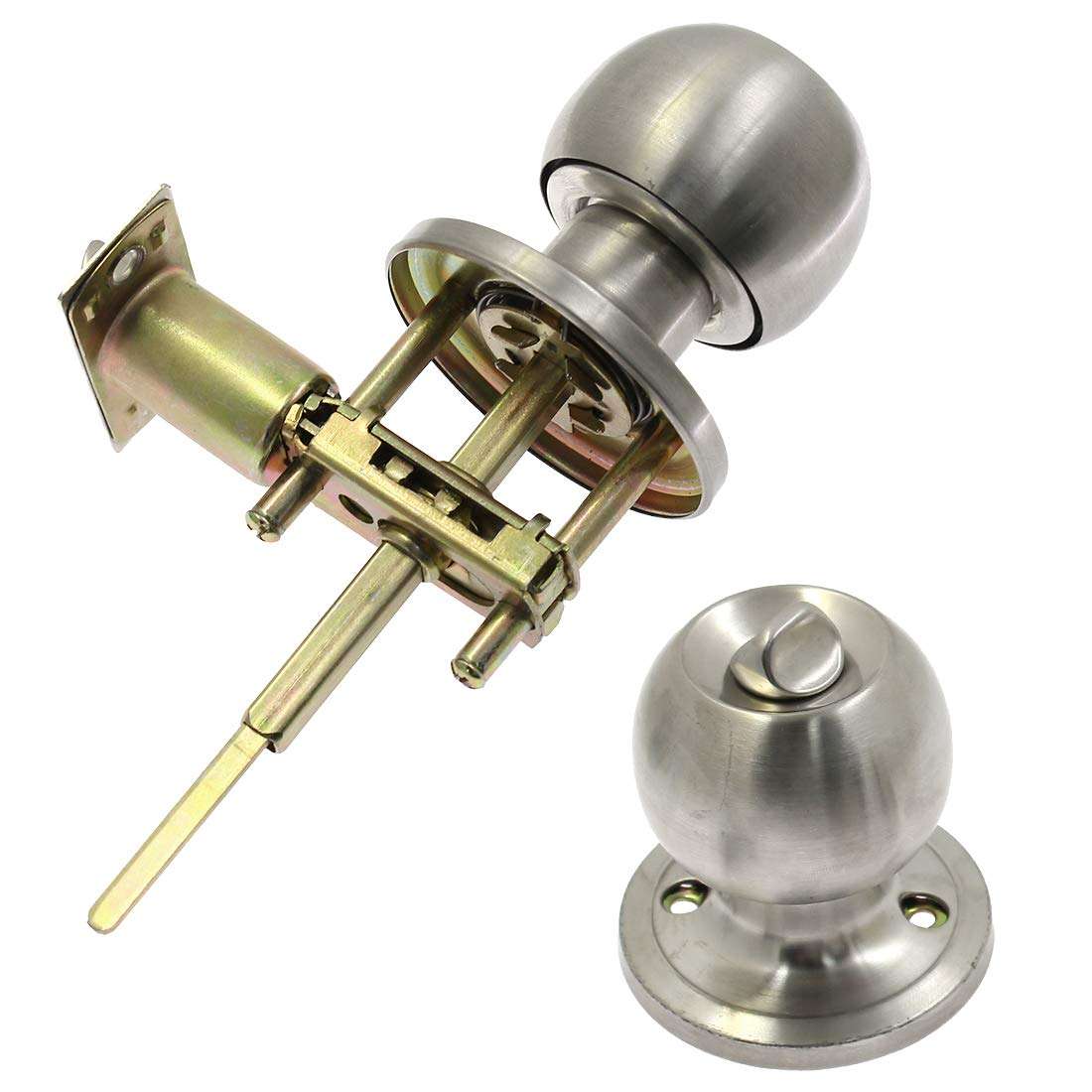BTMB Ball Shaped Door Knobs Entry Door Knobs Lock Stainless Steel Keyed Entry Door Lock with 2 Keys(For doors thicknes:1-49/64 inch to 2-9/16 inch/45mm to 65mm)-1pc 5