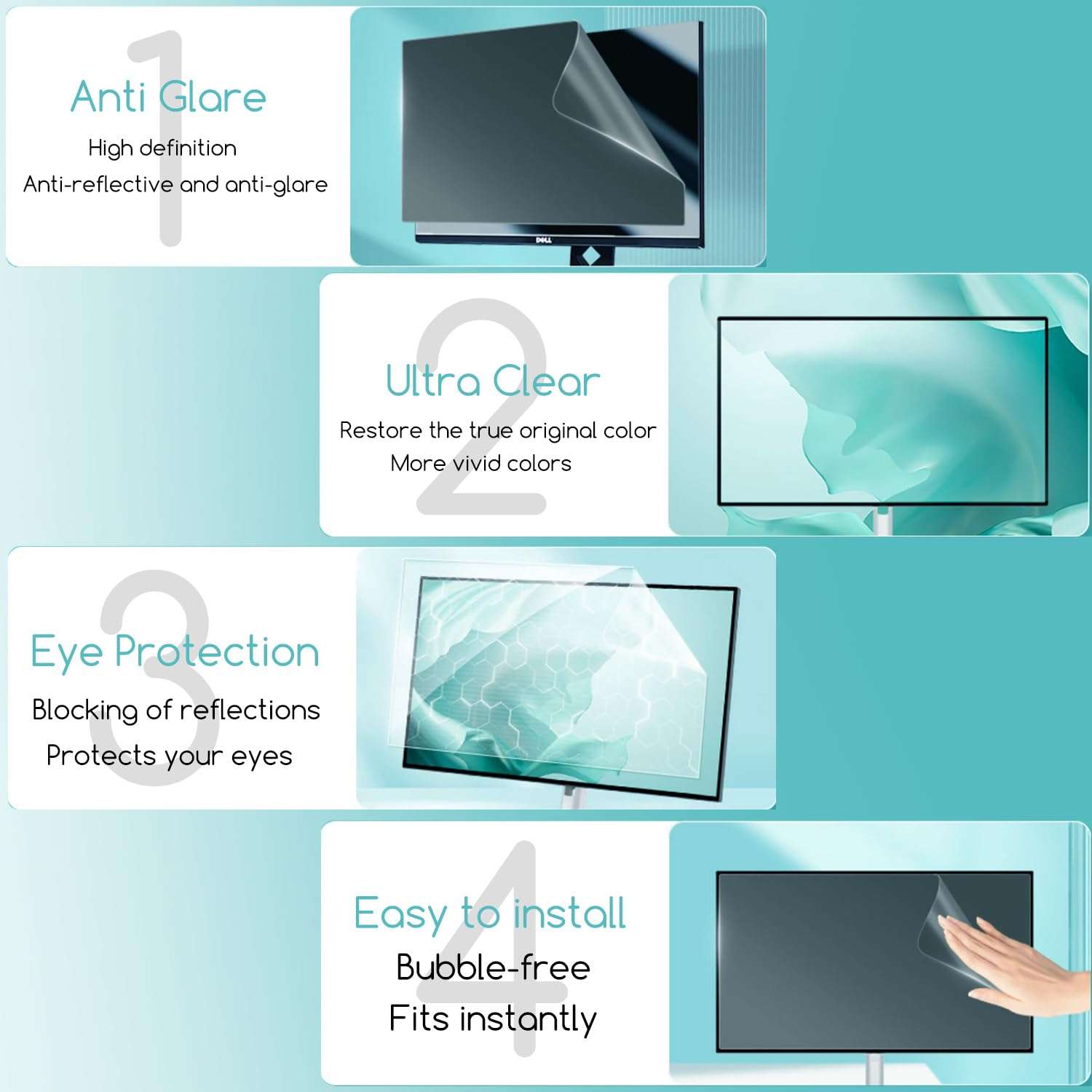 KEANBOLL 2-Pack Anti Glare Matte Screen Protector for Dell S2425HS Monitor - 23.8 Inch 6