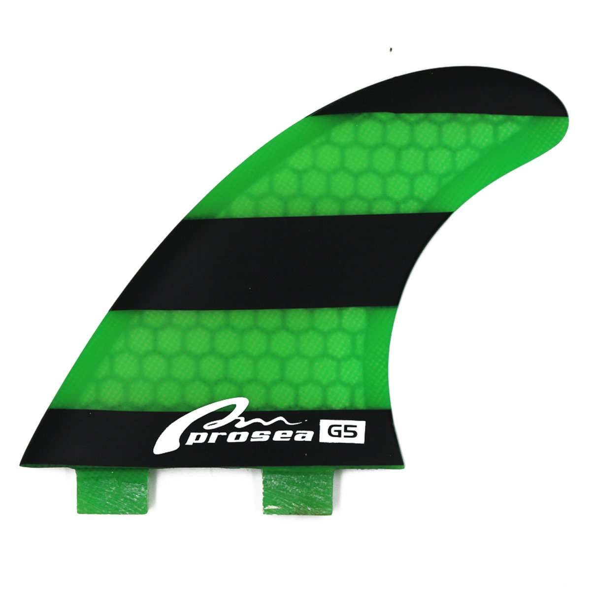 Prosea FCS18 Surfboard fins FCS Base Surfing thrusters Made of Fiberglass and Honeycomb with 1 Key and 6 Screws (Black and Green) 1