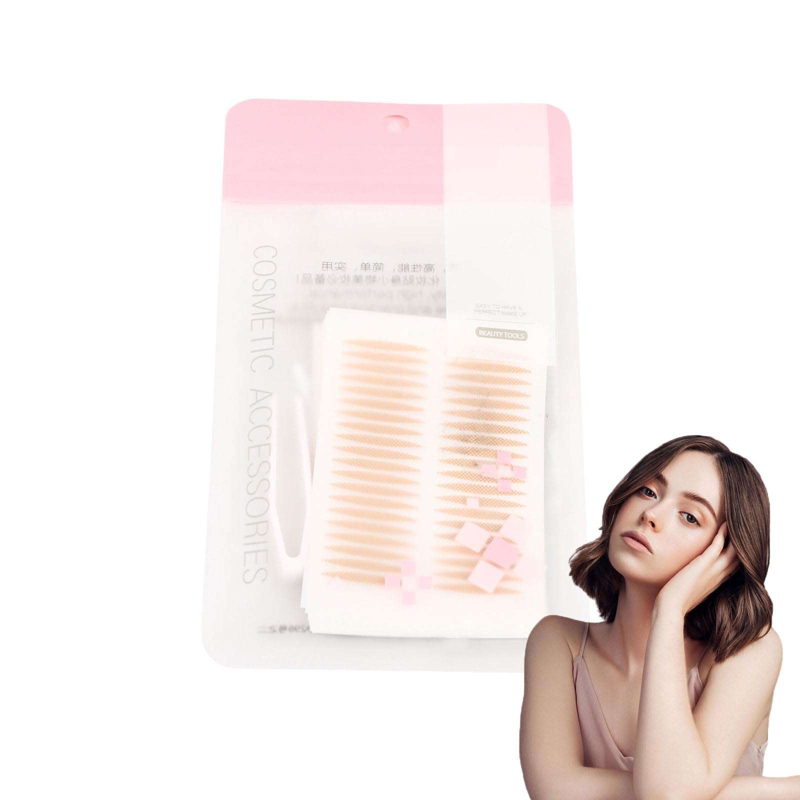 520PCS (260 pairs) Double Eyelid Tape, Eyelid Lifter Strips, Eye Strips, Lace Mesh long-lasting Breathable Invisible Self-adhesive Double Eyelid Strip Sticker Eye Makeup Tool 1