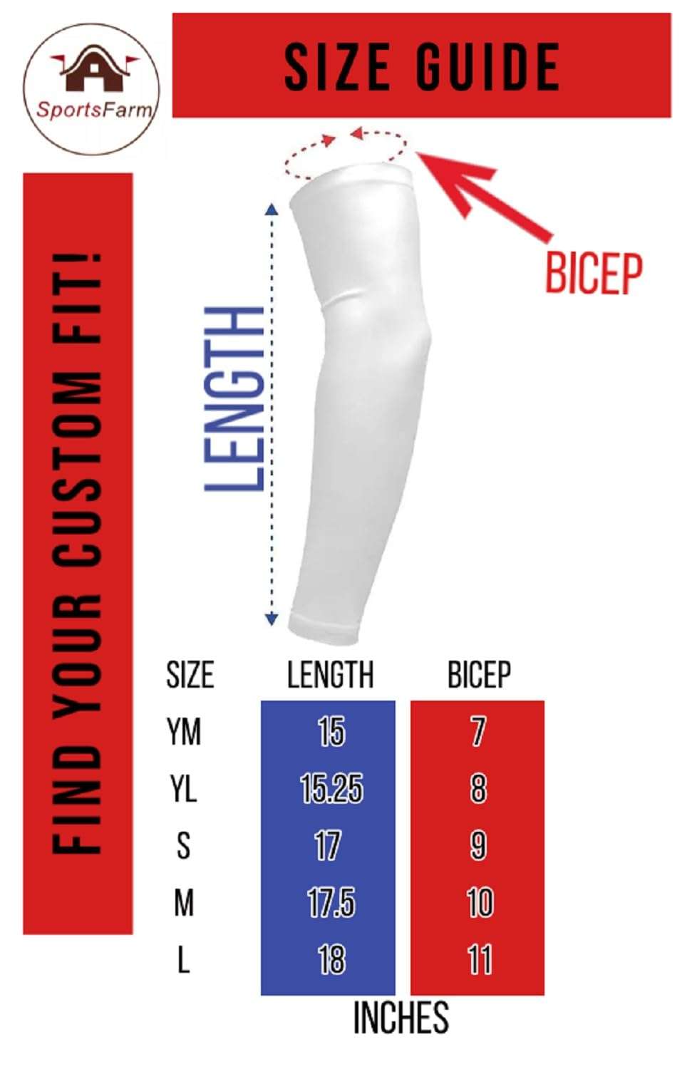 Sports Farm 2 Tone - Custom Moisture Wicking Compression Arm Sleeve - Choose Your Number or Initials (Adult Small, Black & Red) 6