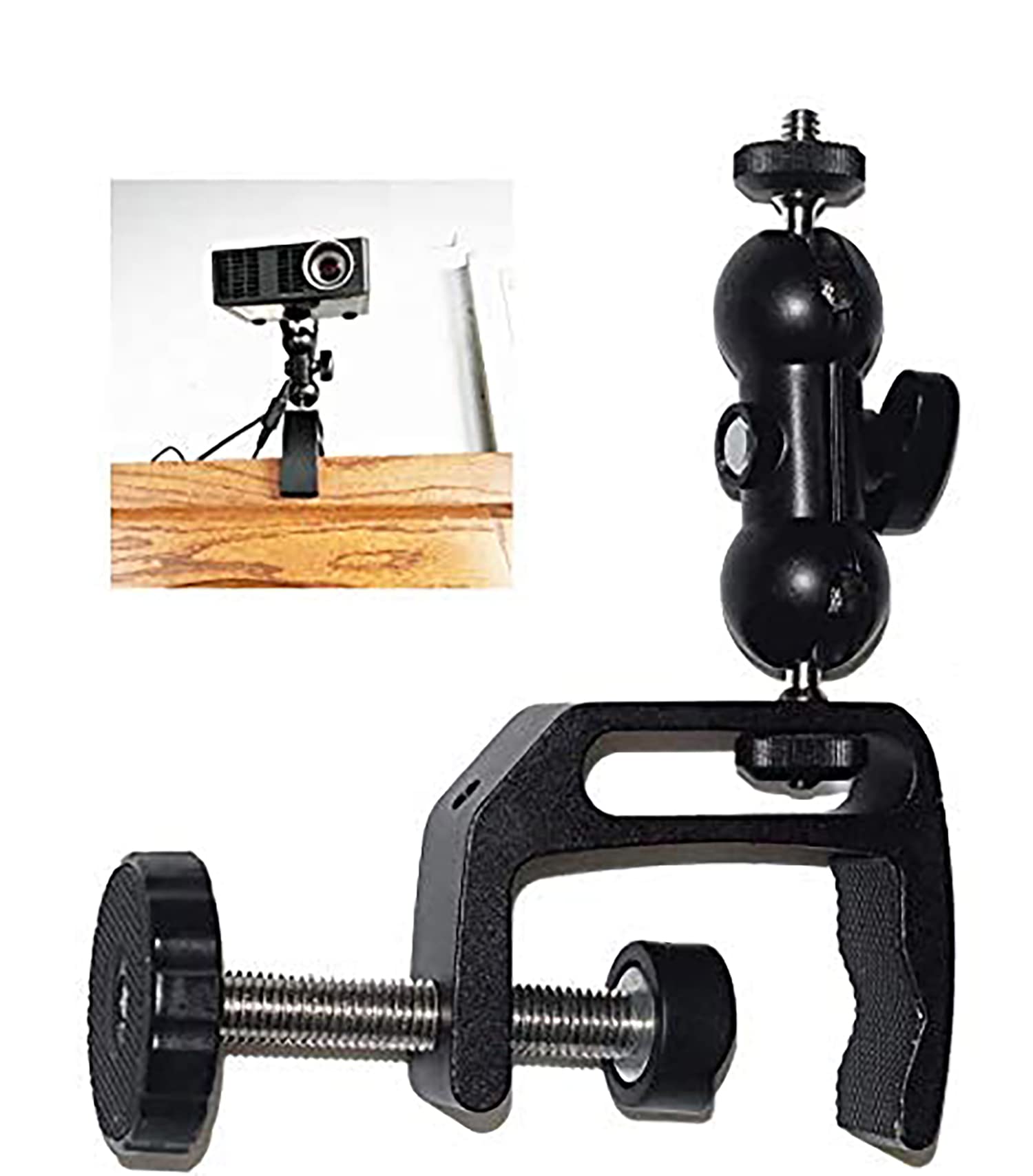 Mini Projector Mount, Angle Adjustable Clamp Mount Stand Projector Magic Articulated Mount Projector Clamp Mount Mini Projector Mount Magic Arm Bed Side Projector Clamp for Mini Camera Projector... 1