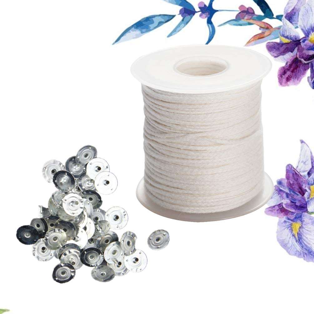 EXCEART 1 Roll 61 Wick Centering Tool DIY Kits DIY Candle Making Metal Stand Candle Making Wick DIY Candle Supply Candle Wick Center Black Outfit Lighter Holder Crafting Supplies with Tray 4