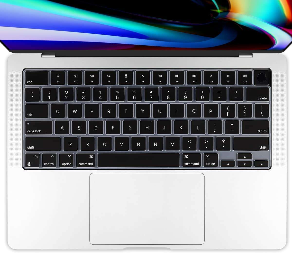 Oaky Keyboard Cover for 2024-2021 MacBook Air 13.6 inch M2 M3 Chip and MacBook Air 15.3 inch 2024-2021 M3 M2 [Model A3113 A2681 A3114 A2941] Dust-Proof Keyboard Skin Protector - Silicon Black