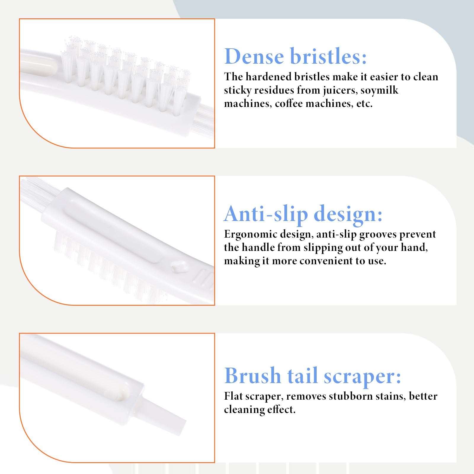 3Pcs Brush to Clean Juicer Machine Toaster Cleaning Brushes for Crevice Soy Milk Maker Small Scrub Brushes for Grater Seafood Blender Tile Grout Kitchen 4