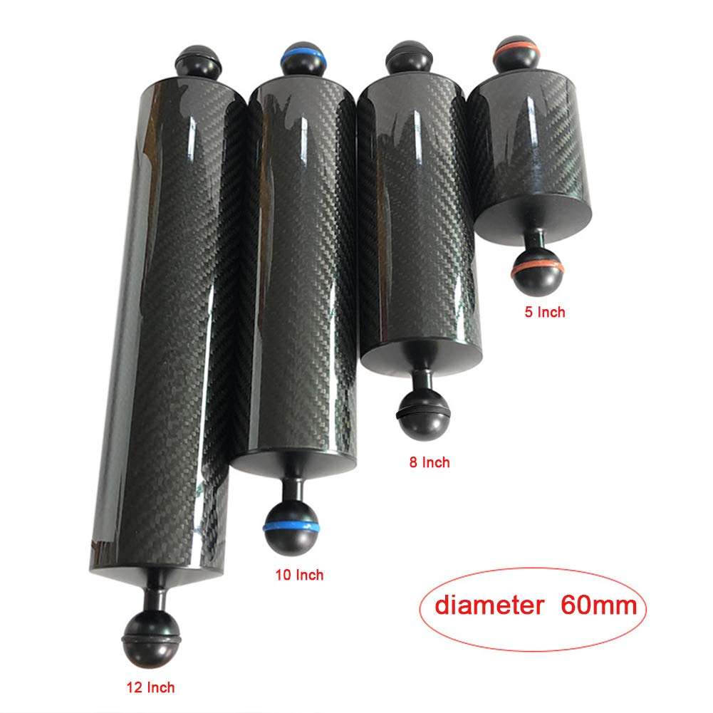 Underwater Photography Float Arm, Carbon Fiber Dual Balls Float Arm, Underwater Float Buoyancy Arm for Diving Camera Video Photography Light/Strobe Mounting 2