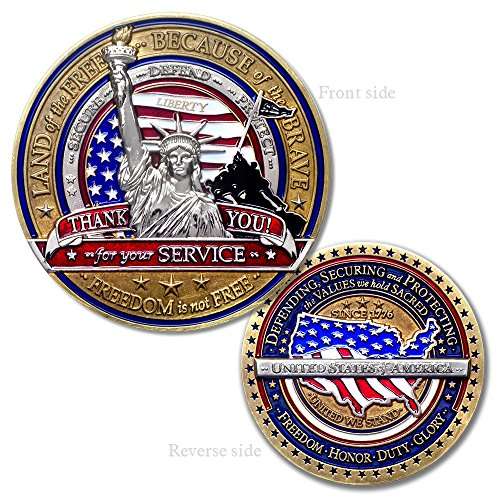 Military Appreciation Challenge Coin and Fallen Hero Challenge Coin - 2 Challenge Coin Set with Bonus polishing Cloth 3