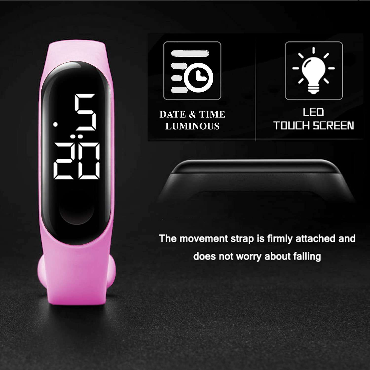 Time Up Digital Dial LED Combo of 2 Cartoon Character Waterproof LED Kids Watches for Boys & Girls-M5KIDZ-NV (Navy-Baby Pink) 3