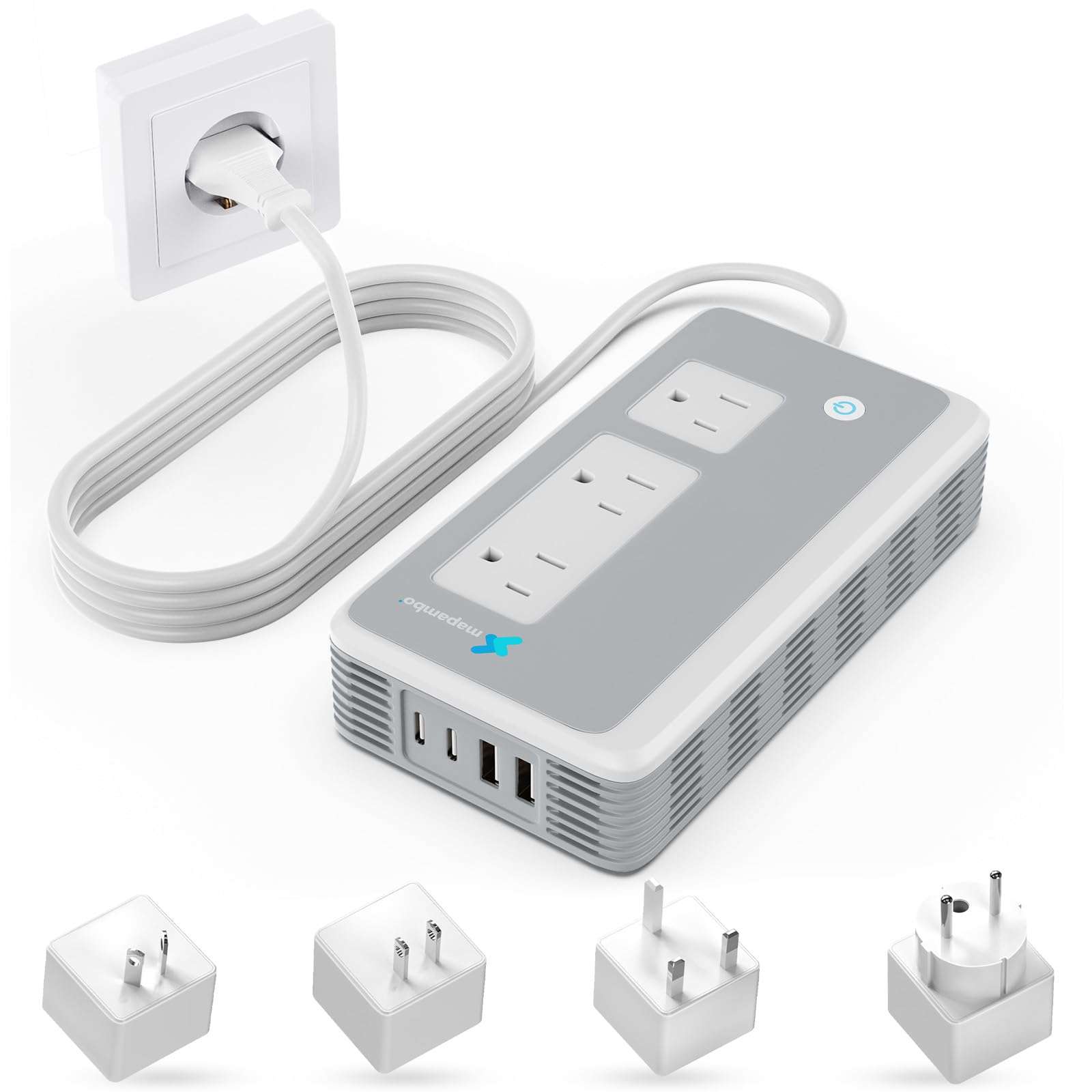 PD 65W 220V to 110V Converter for European Travel Quick charge, 220 to 110 Voltage Converter US To Europe for Curling Iron Hair Straightener, 350W International Power Adapter Converters (Type A C G I) 1